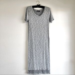 ASTR Ribbed Grey Midi Dress, M